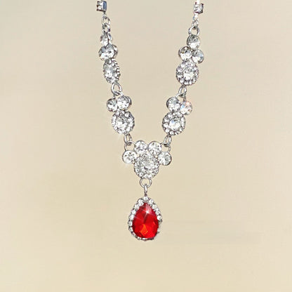 Crystal Water-drop Pendant with Collar Chain – product view 7