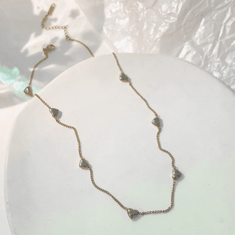 Minimalist Titanium Steel Heart Necklace – product view 10