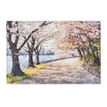 Cherry Blossom Path Area Rug | Spring Floral Scenic Floor Mat