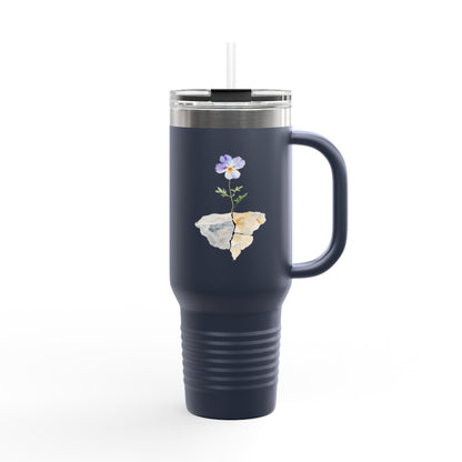 Purple Pansy Broken Pot 40oz Insulated Travel Tumbler — alternate tumbler product image 8