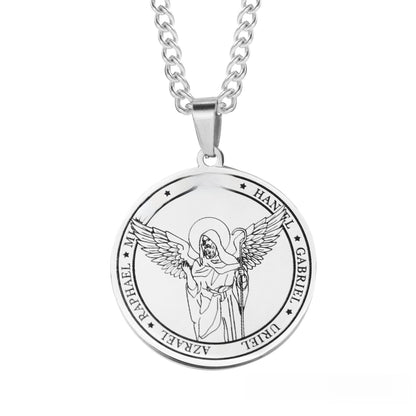 Titanium Steel Angel Wing Religious Necklace – product view 11