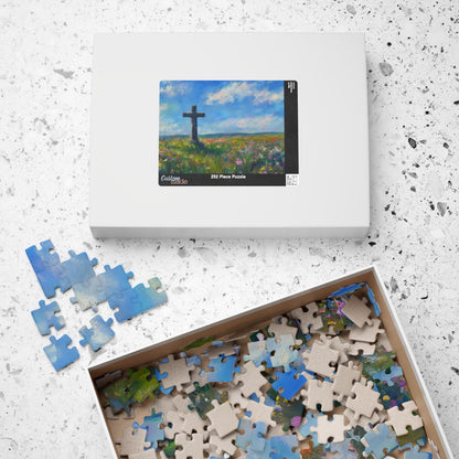 Cross in Wildflower Field Landscape Puzzle — alternate puzzle product image 9
