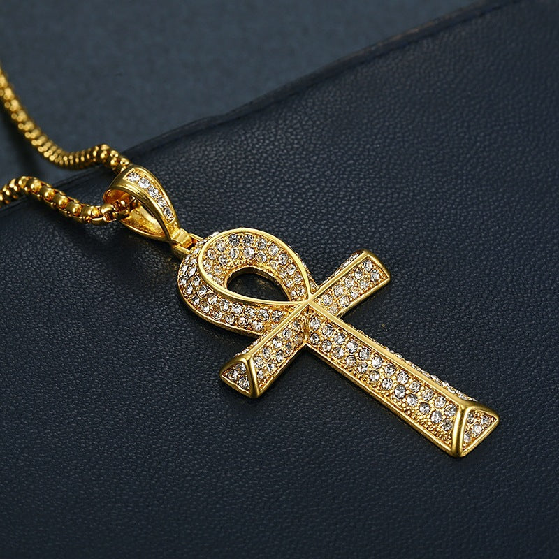 Egyptian Ankh Cross Stainless Steel Necklace – product view 3