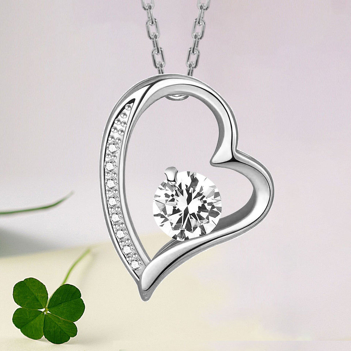 Multi-Style Crystal Heart Pendant Necklace – product view 6
