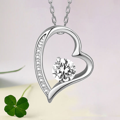 Multi-Style Crystal Heart Pendant Necklace – product view 6