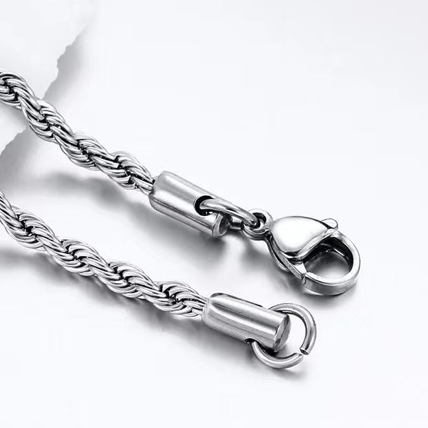 Stainless Steel Twist Chain Necklace – product view 4