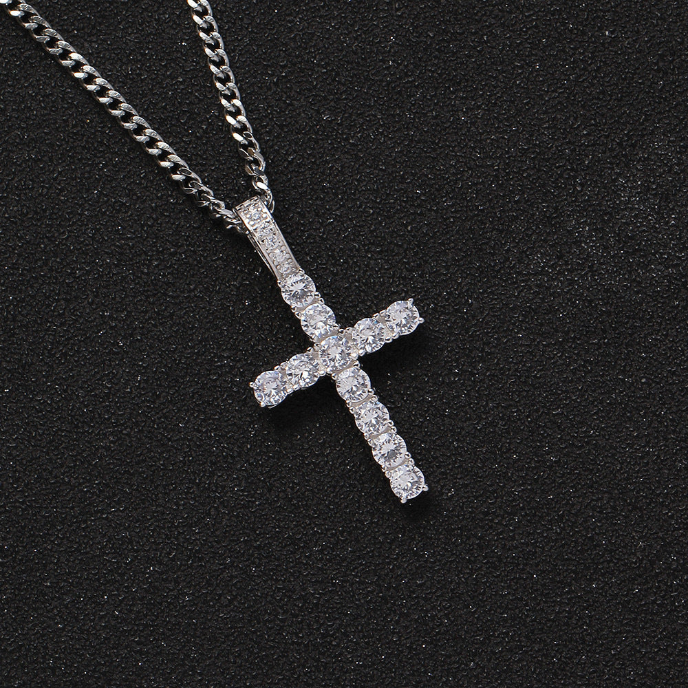 Titanium Steel Necklace Cross – product view 7