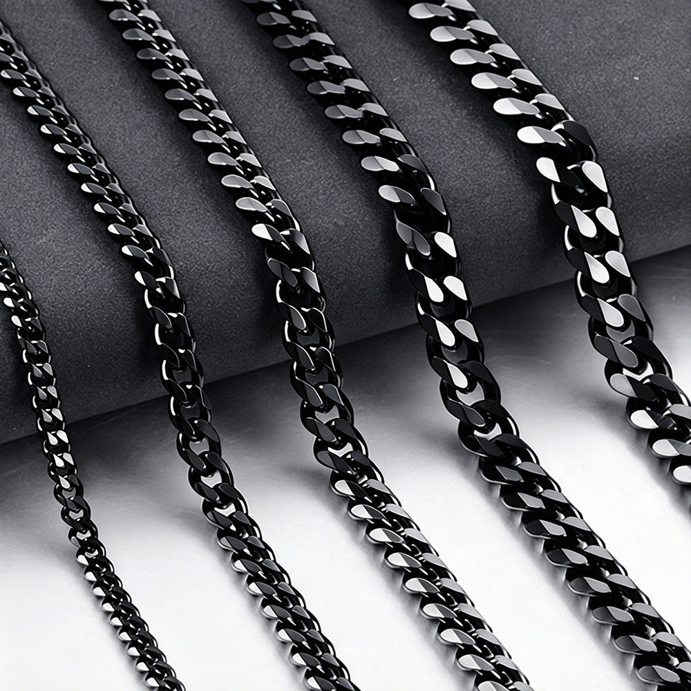 Stainless Steel Cuban Chain Jewelry Set – product view 75