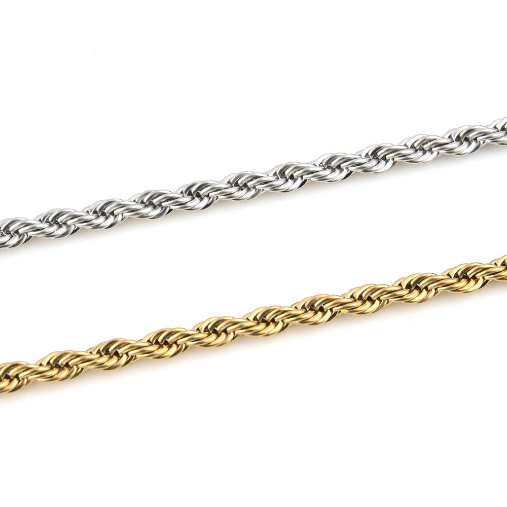 Twist Chain Titanium Steel Necklace – product view 2