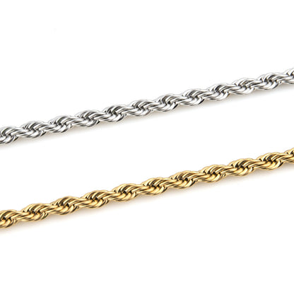 Twist Chain Titanium Steel Necklace – product view 2