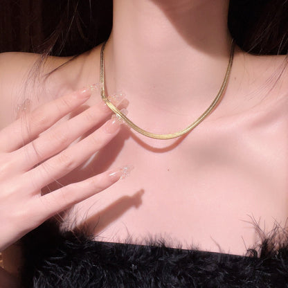 Titanium Steel Snake Bone Chain Necklace – product view 1