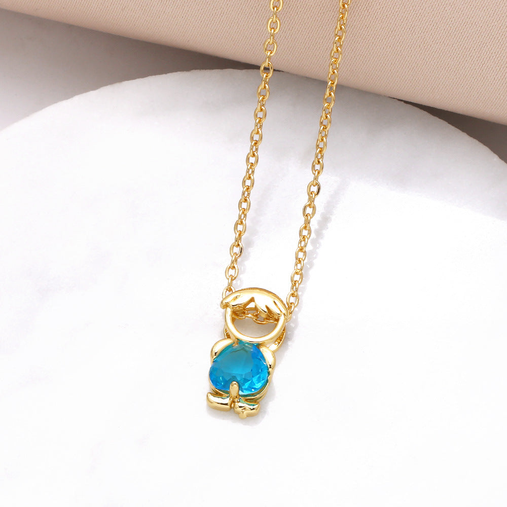 Hanging Pendant Necklace with Hearts – product view 16