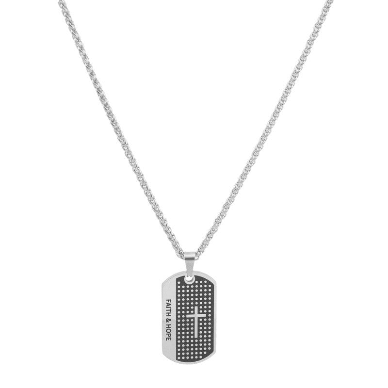 Crusader Titanium Steel Pendant Necklace – product view 4
