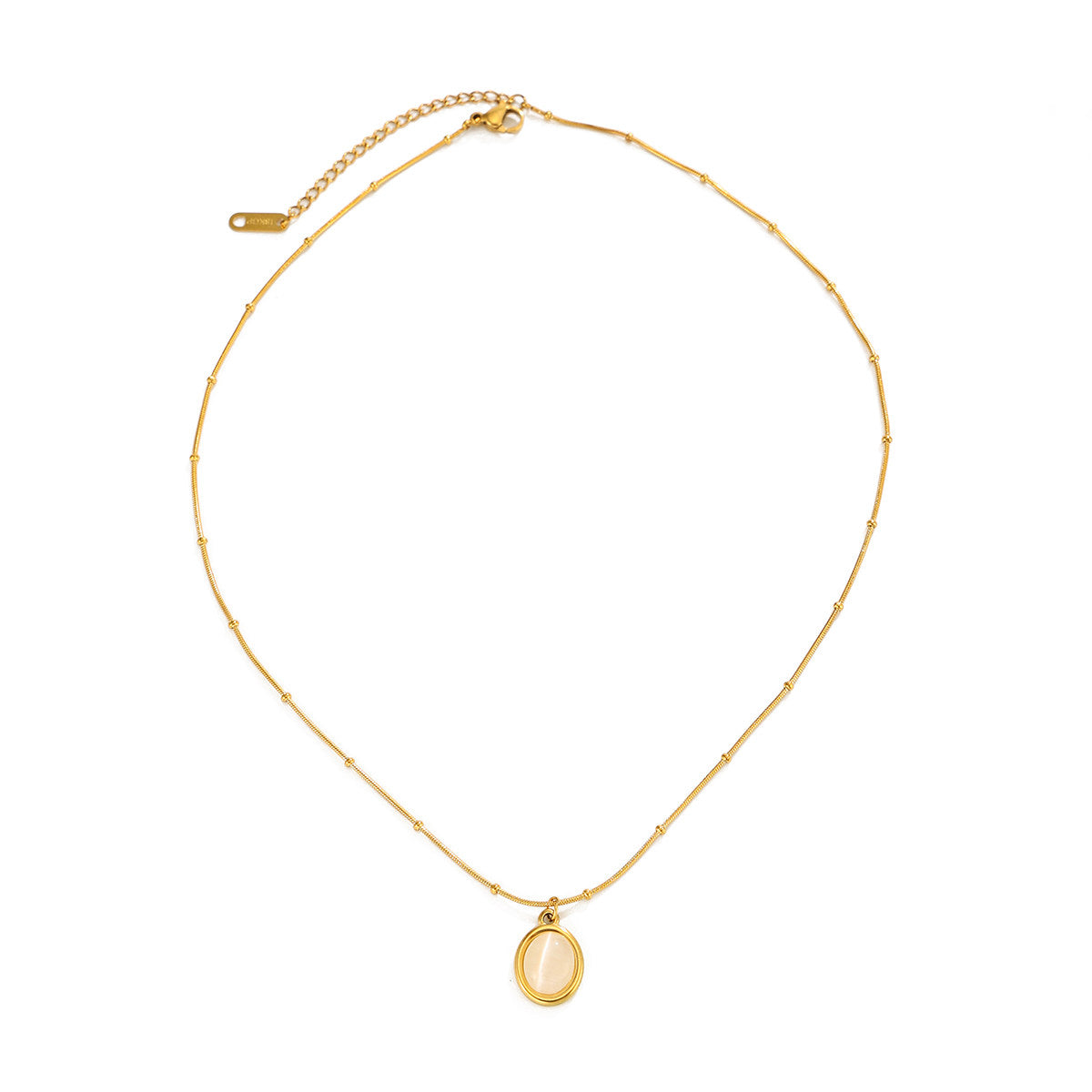 Stainless Steel Cat's Eye Pendant Necklace – product view 5