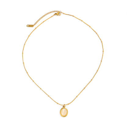 Stainless Steel Cat's Eye Pendant Necklace – product view 5