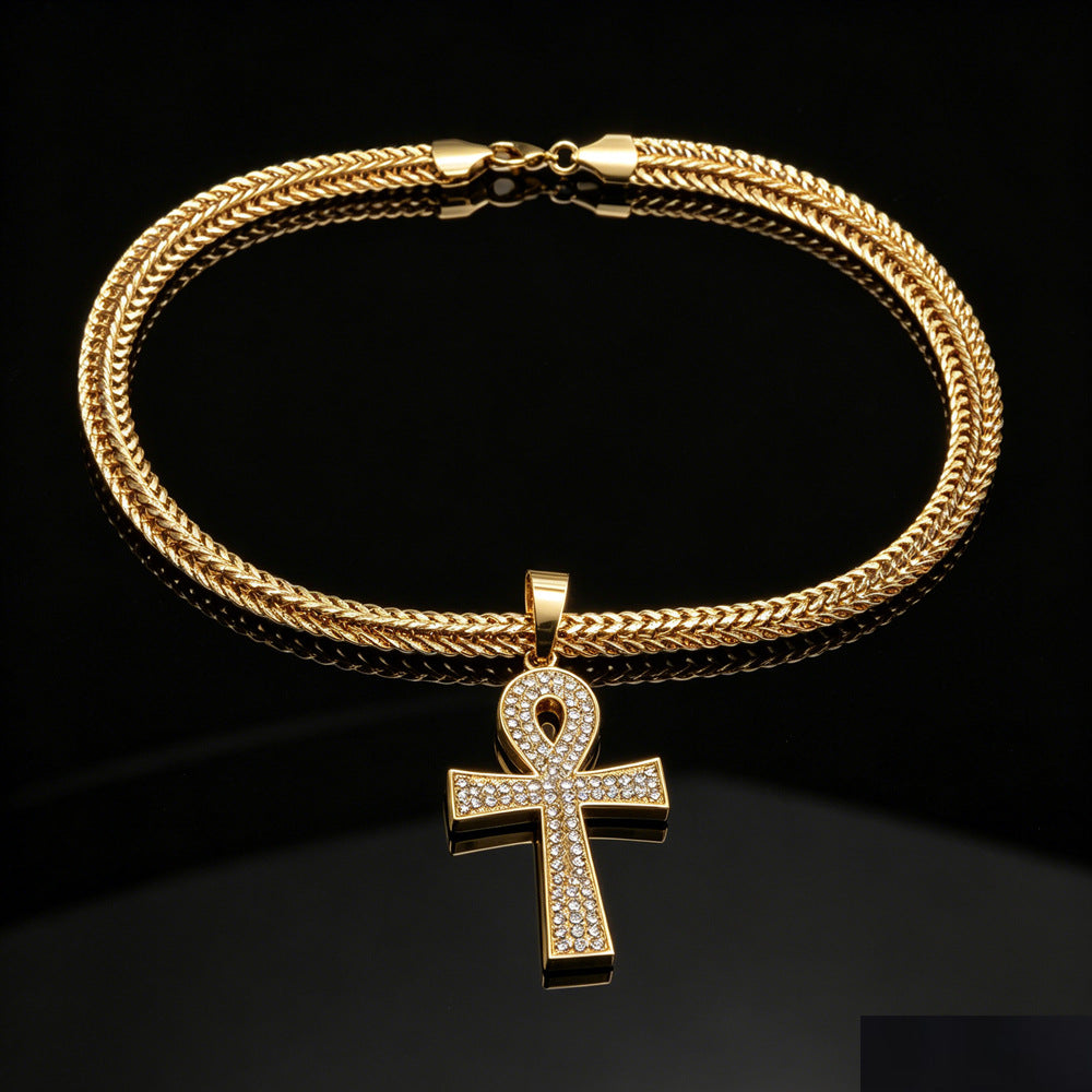 Ankh Crystal-Accent Pendant Necklace – product view 2