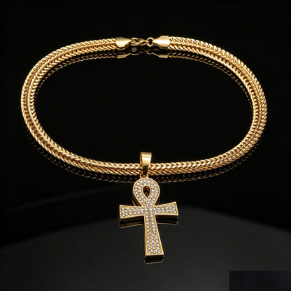 Ankh Crystal-Accent Pendant Necklace – product view 2