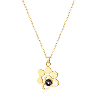 Stainless Steel Cute Pet Projection Necklace – product view 5