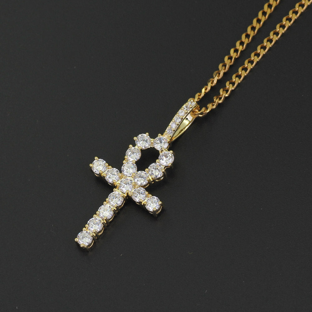 Men's Crystal Cross Pendant Necklace – product view 8
