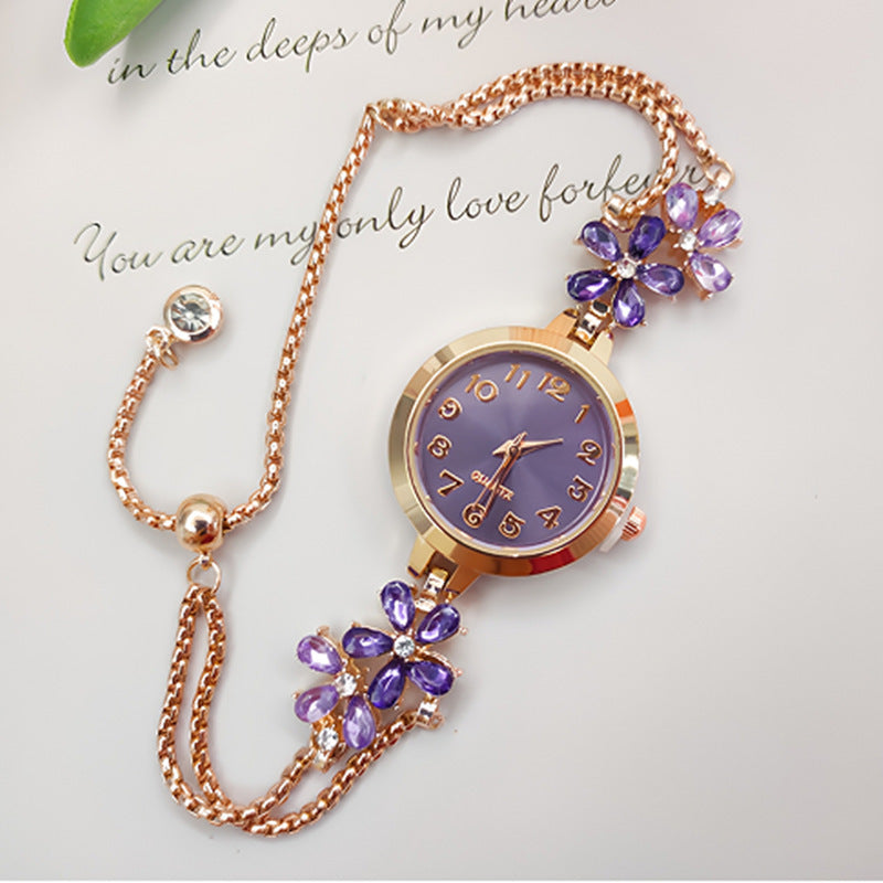 Flower-shaped Crystal-accent Women's Quartz Watch – product view 6