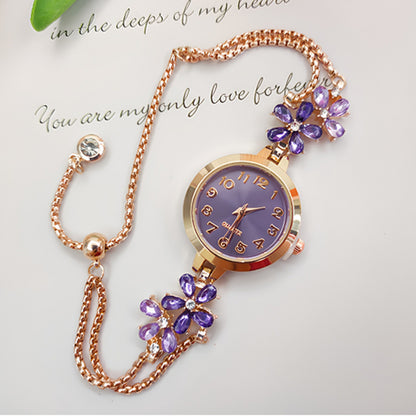 Flower-shaped Crystal-accent Women's Quartz Watch – product view 6