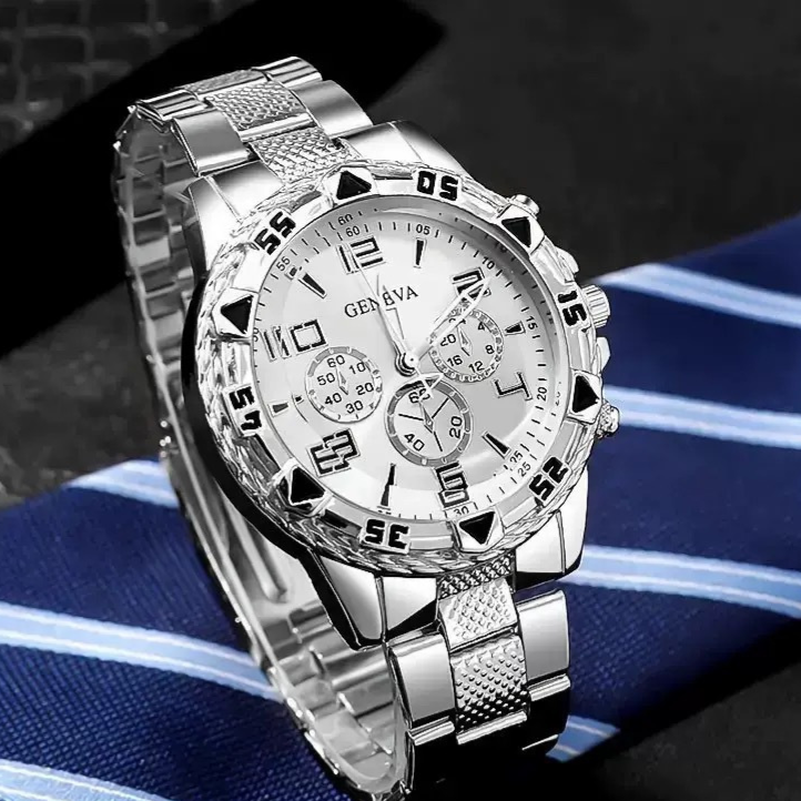 Men's Chronograph Quartz Watch with Steel Band – product view 8
