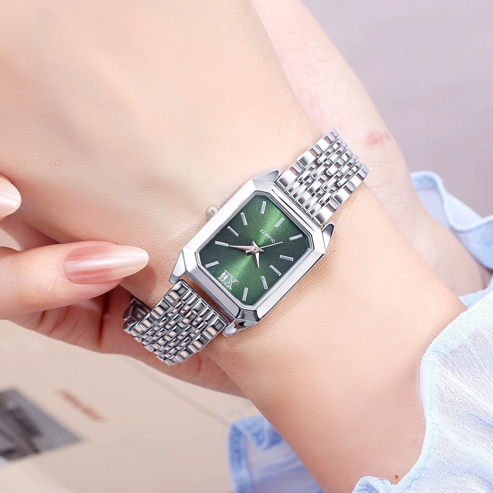 Women's Square Quartz Watch Stainless Steel Band – product view 8