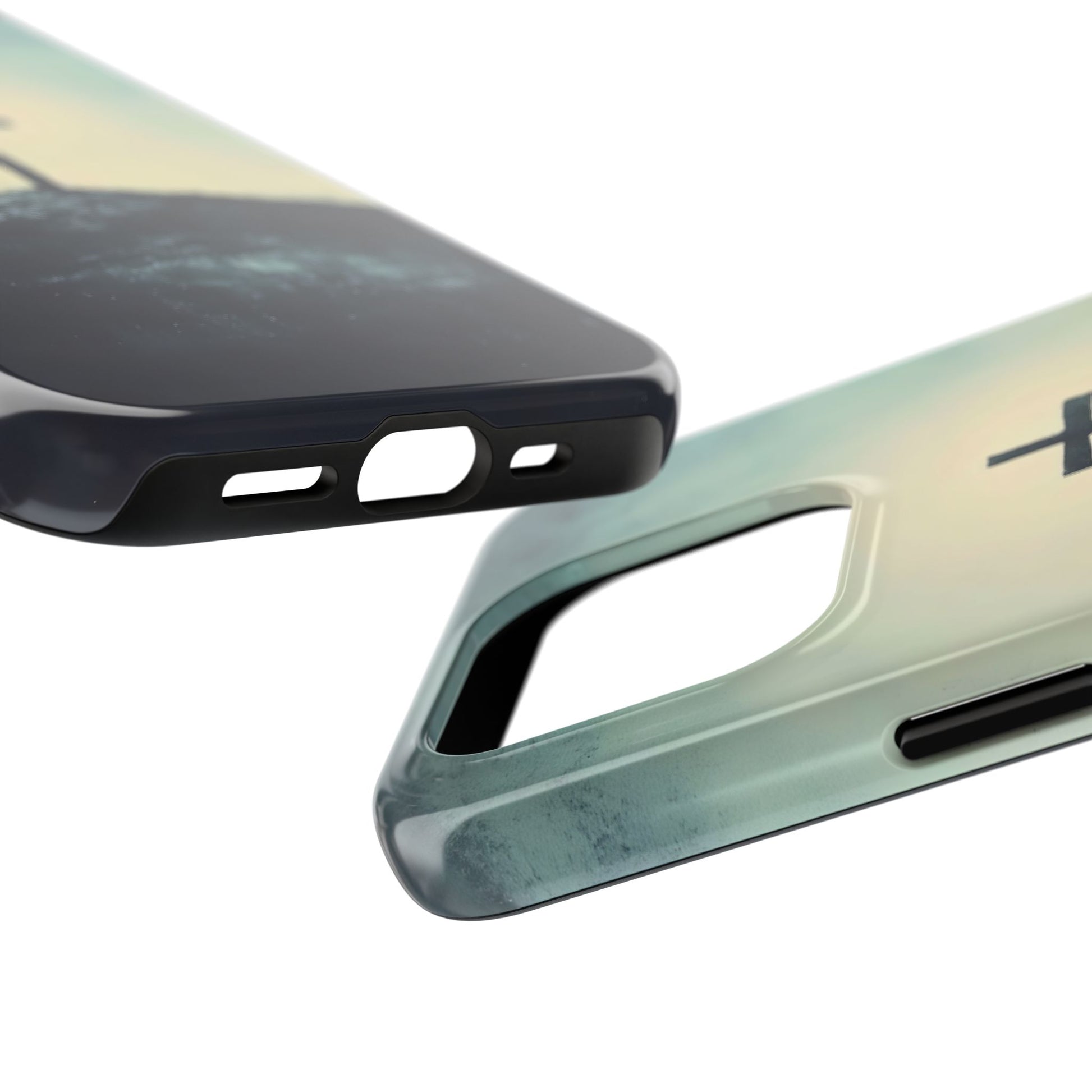 Christian phone cases with cross design, inspirational spiritual art on protective covers