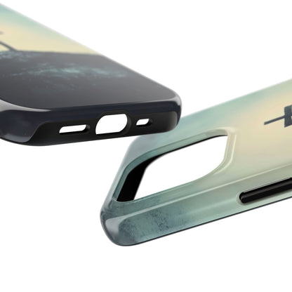 Christian phone cases with cross design, inspirational spiritual art on protective covers