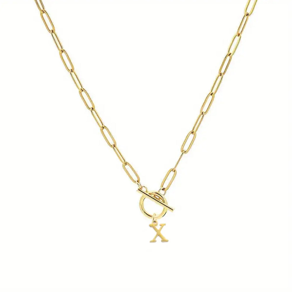 Initial Paperclip Chain Necklace – product view 28