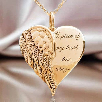 Angel Wings Heart-shaped Necklace – product view 7