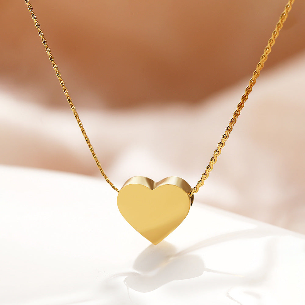 Minimalist Stainless Steel Heart Necklace – product view 6