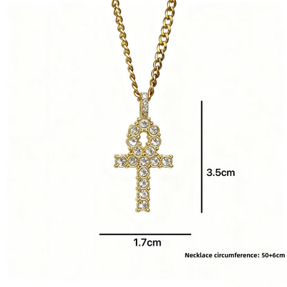 Titanium Steel Necklace Cross – product view 11