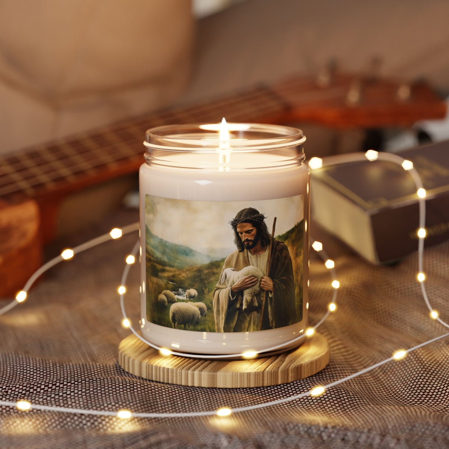 Good Shepherd Illustration Candle, Soy Jar Candle | 9oz