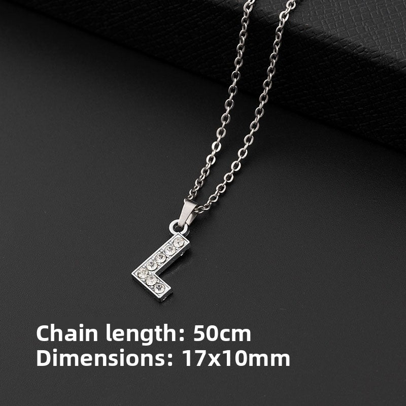 Crystal-Accent Initial Pendant Necklace – product view 17