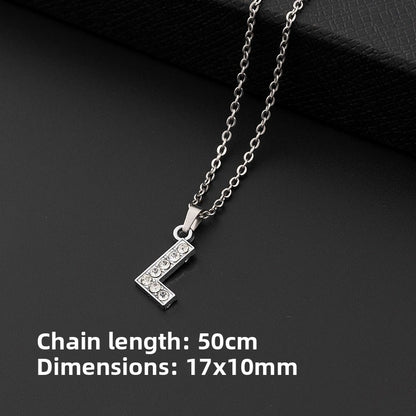 Crystal-Accent Initial Pendant Necklace – product view 17