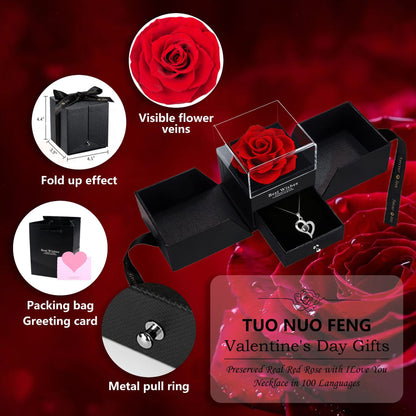 Heart Projection Necklace with Multilingual Message – product view 4