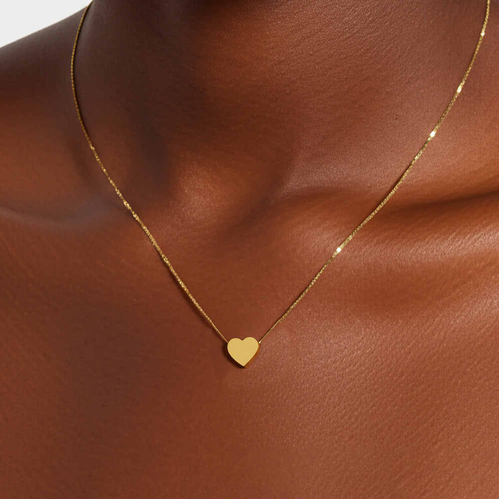 Minimalist Stainless Steel Heart Necklace – product view 1