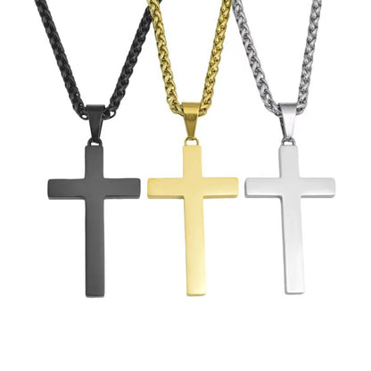 Cross Pendant Twisted Chain Necklace – product view 5