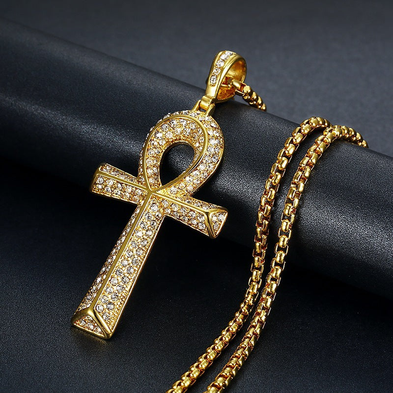 Egyptian Ankh Cross Stainless Steel Necklace – product view 4