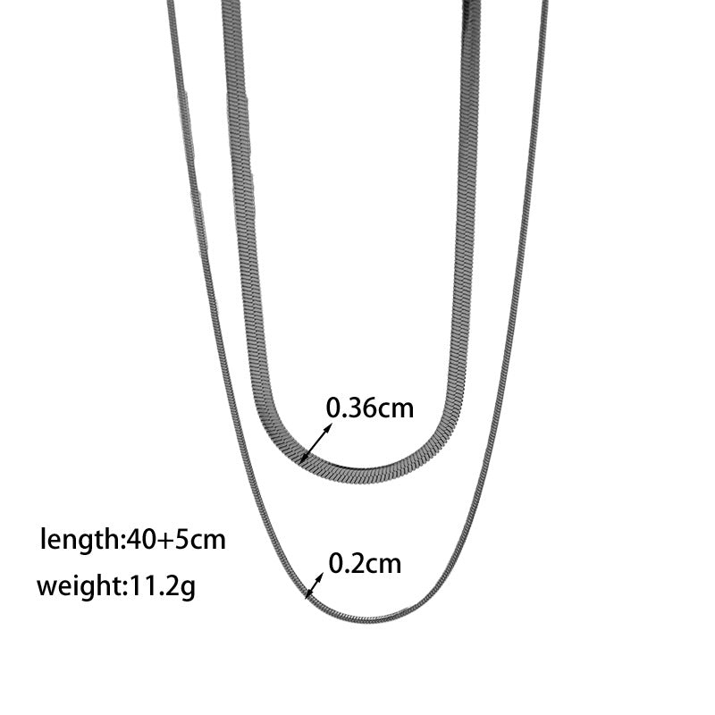 Double Layer Geometric Pendant Necklace – product view 7