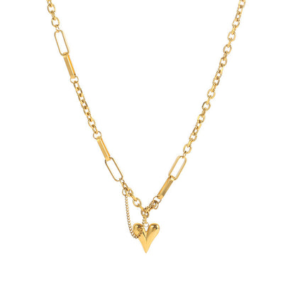 Heart Shape Titanium Steel Necklace – product view 3