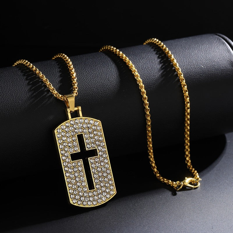 Crystal-Accent Cross Pendant Necklace – product view 8