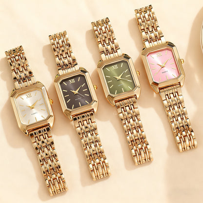Women's Square Quartz Watch Stainless Steel Band – product view 1