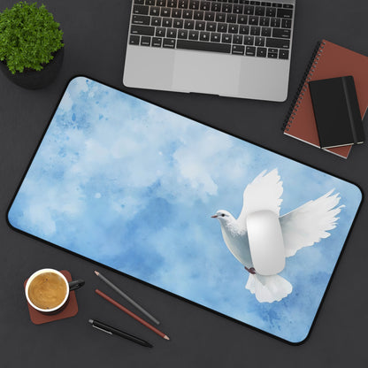 White Dove Blue Sky Desk Mat — alternate desk mat product image 9
