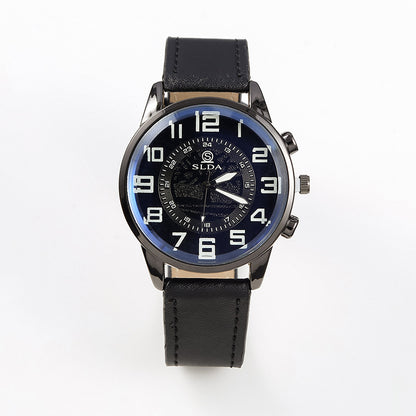 Men's Retro Leather-Strap Quartz Watch – product view 8