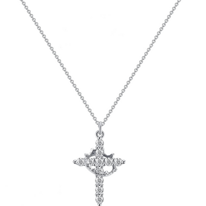 Women's Rotating Cross Crown Pendant Necklace – product view 2