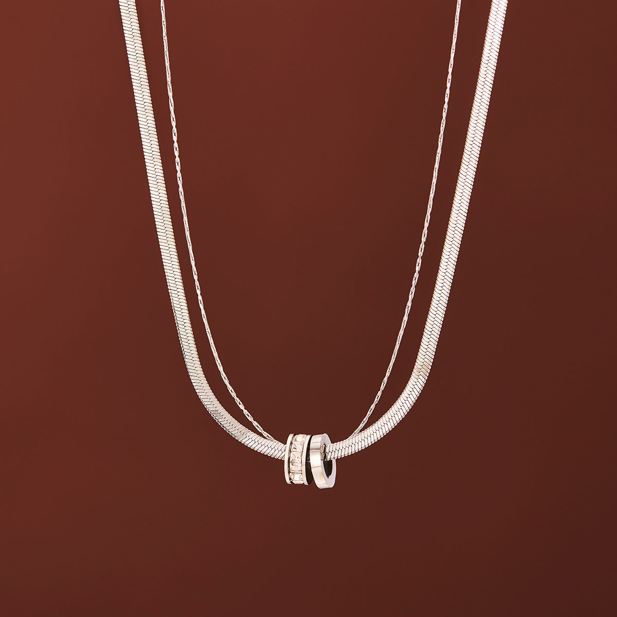 Minimalist Titanium Steel Clavicle Necklace – product view 17