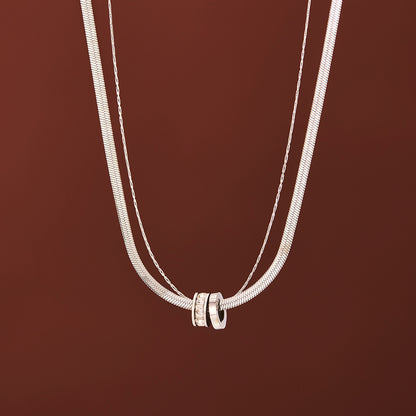 Minimalist Titanium Steel Clavicle Necklace – product view 17