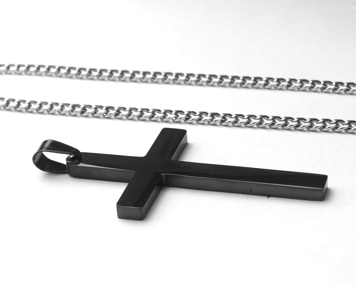 Stainless Steel Cross Pendant Necklace – product view 7